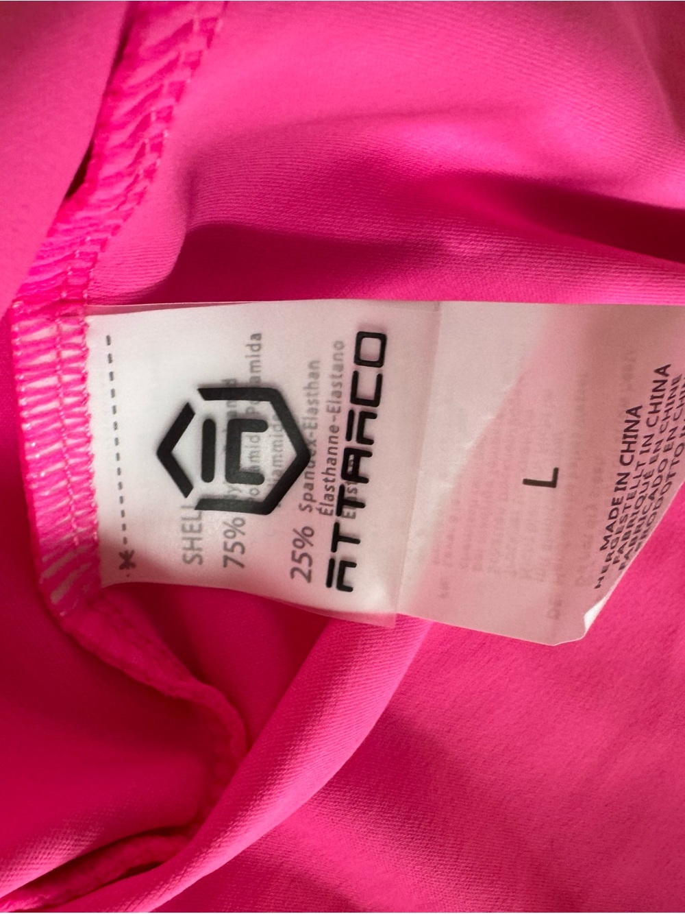 Attraco Women's Scalloped Side Slit Activewear Dress, Neon Pink, Sz L, NWT - Picture 10 of 13